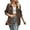 Brown, variant on Women's Corduroy Leopard Print Shacket Long Sleeve Button Down Casual Lightweight Fall Jacket Coat