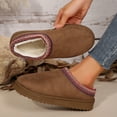 thumbnail image 2 of YOPTOP Women‘s Platform Slippers Mini Boots Braid Slippers With Plush Fleece Lining Fuzzy Slippers For Women Slip On Clogs,Black,9.5, 2 of 7