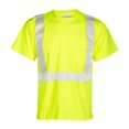 thumbnail image 1 of Kishigo Unisex High Visibility Reflective Short Sleeve Class 2 T-Shirt 9110, Polyester, ANSI 107 Type R / Class 2, Construction, Roadwork, Traffic, Landscaping, Railroad, Utility (Lime, 4X), 1 of 4