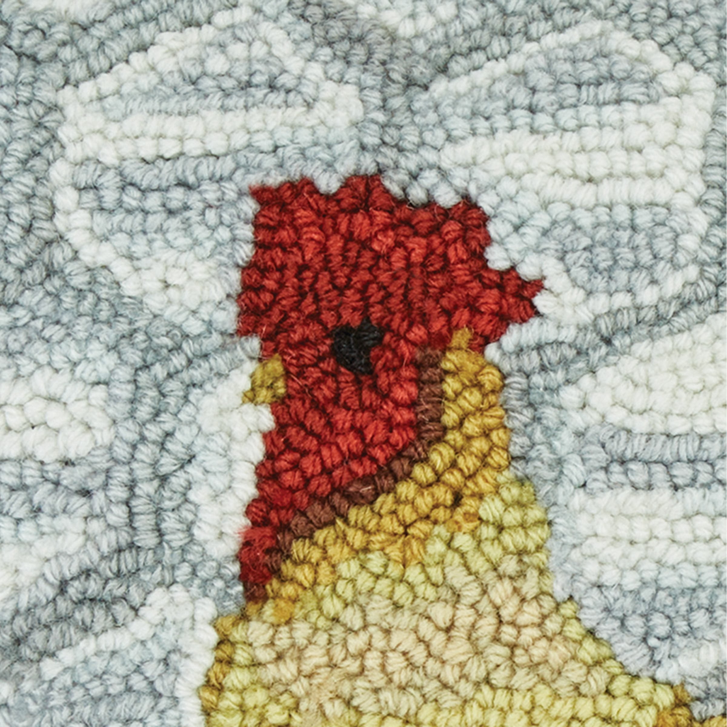 Park Designs Break Of Day Rooster Hooked Pillow Cover 18"