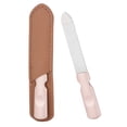 thumbnail image 1 of Lima de uñas, lima de uñas de metal de doble cara con mango antideslizante y estuche de cuero, limas de uñas para mujeres y hombres, 1 of 5