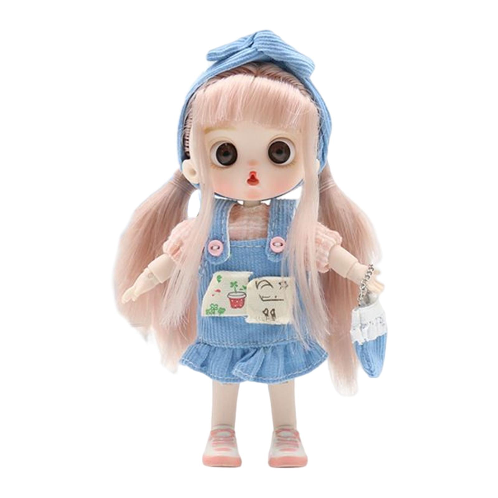 AMLESO Makeup Doll Fashion Dress DIY Toy Makeup Doll 14cm Dress up  Accessories Bendable Little Doll Ball Jointed Baby Doll for Valentine  Graduation