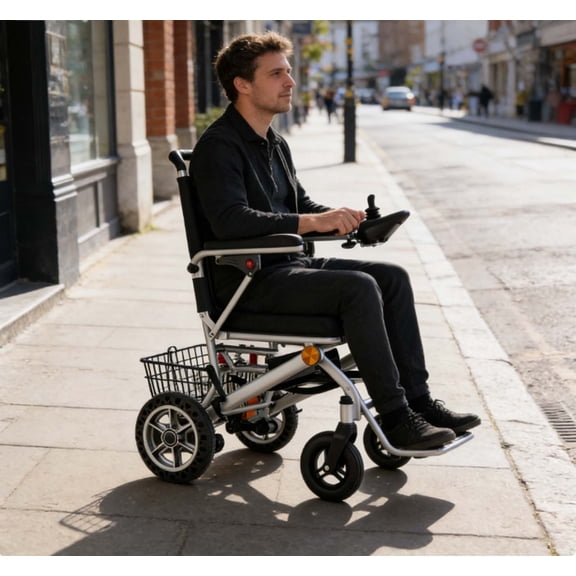 All-Terrain Electric Wheelchair, Lightweight Foldable Portable for Adults