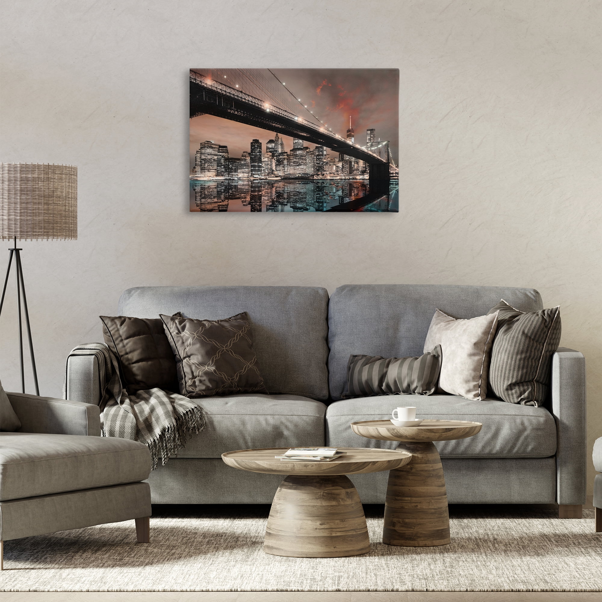 Stupell Industries Bridge Cityscape View Scenery Photography Gallery Wrapped Canvas Art Print Wall Art, 30 x 20