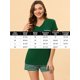 thumbnail image 5 of Pijama para mujer Cheibear Conjunto de 2 piezas Cuello en V Verde medio, 5 of 5
