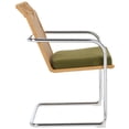 thumbnail image 6 of SAFAVIEH Malou Industrial Velvet Solid Dining Armchair, Olive/Natural, 6 of 13