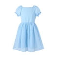 thumbnail image 3 of HILEELANG Girls Light Blue Swiss Dot Puff Sleeve Polyester Dress 12-13Y Big Girls, 3 of 12