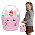 thumbnail image 2 of Personalized Easter Basket - Dienrx Easter Basket, Easter Bunny Baskets with Handle, Baby Gift Baskets, Egg Buckets Gifts Tote Bags Egg Hunt Basket for Kids, Boys, Girls, Toddler, Babies, Infant, 2 of 8