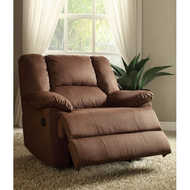 Oversized Glider Recliner, Dark Brown Nubuck