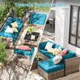 thumbnail image 7 of 9p Outdoor Cushions Waterproof and Replacement Patio Furniture Cushions for 4-seat Sectional Rattan Conversation Set, Fits Outdoor Sectional Sofa Couch and Chair Set of 4, 7 of 7