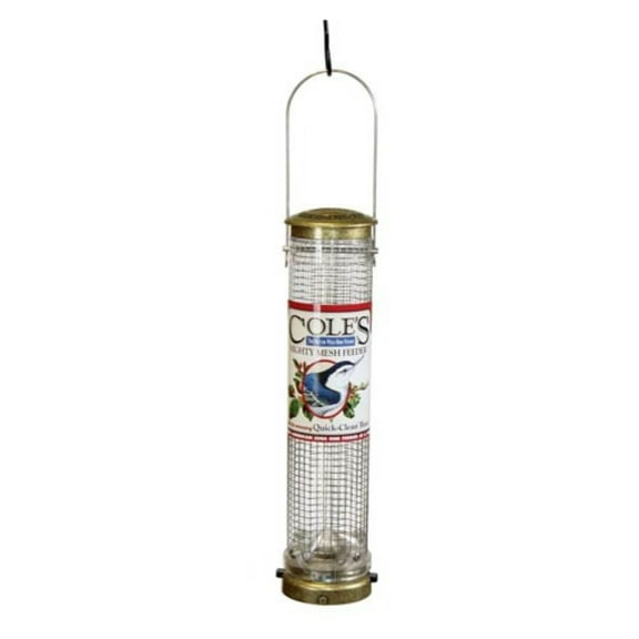 Cole's Metal Mighty Mesh Tubular Wild Bird Feeder, 1.25 Quart, 14.75"