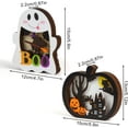 thumbnail image 2 of Halloween Wooden Light Up Ghost Lantern Shadow Box Table Centerpiece Decorations with LED Lights for Party, 2 of 7