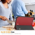 thumbnail image 6 of SaniMore for Amazon HD10 (2023) Case, Auto Sleep/Wake Rugged PC Tri-Fold Kickstand [Support iPad 1st/3rd Pencil Charging]  Shockproof Protective Case for Women Men, Winered, 6 of 10