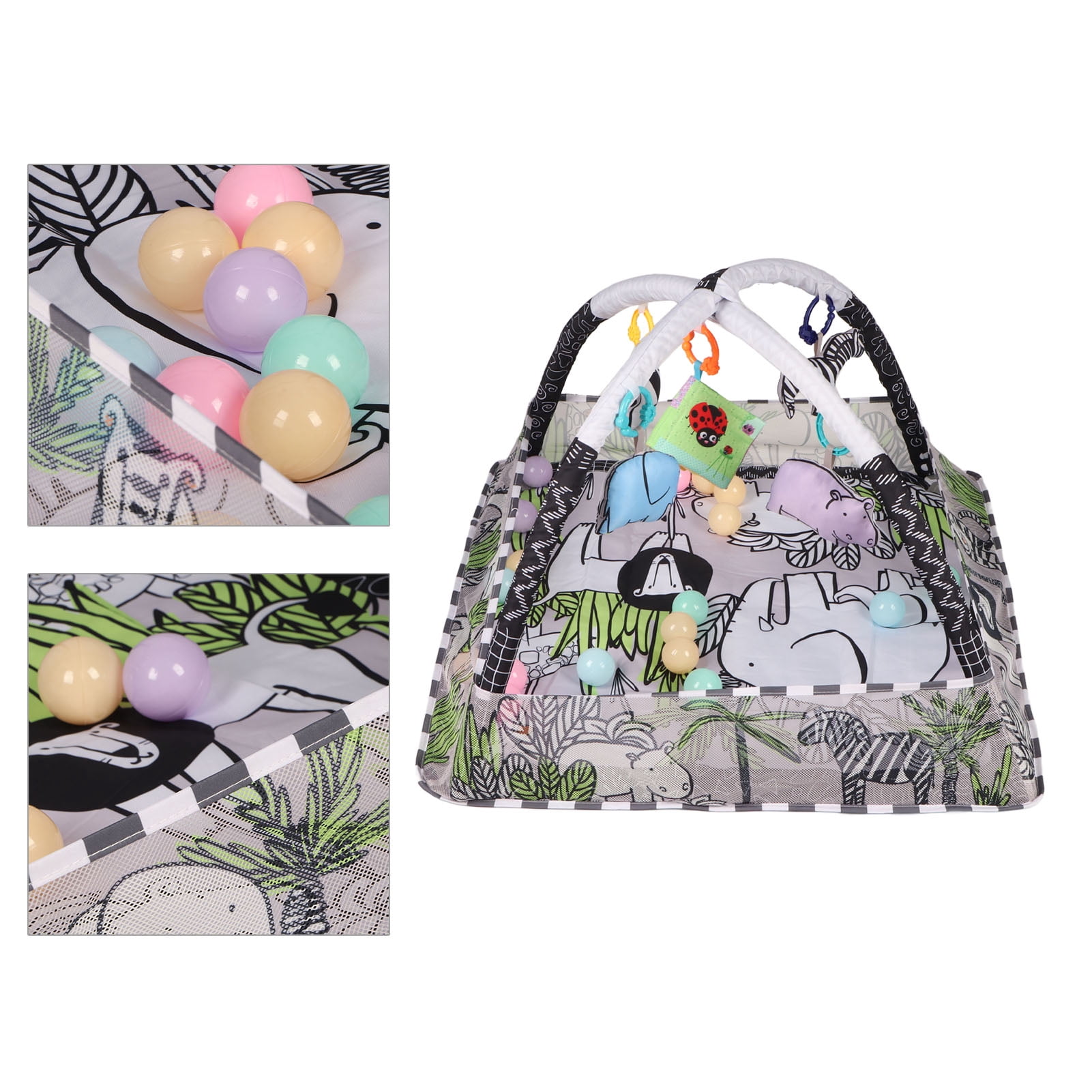 Portable Square Comfortable Kid Play Mat Cozy Kid Gym Play Mat Wild Prairie Pattern Safe Kid Play Mat Kid Activity Gym for Home Floor