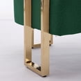 thumbnail image 6 of Teddy Fleece Upholstered Metal Foot Chair, Upholstered Armchair Mid Century with Gold Metal Legs, Ergonomic Design, Modern Accent Chair for Dressing Area, Reception Room and Office, Green, 6 of 8