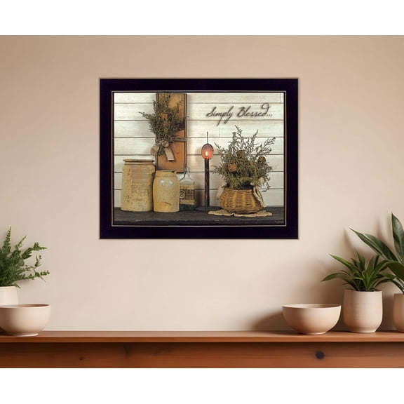 Simply Blessed Black Framed Print Wall Art