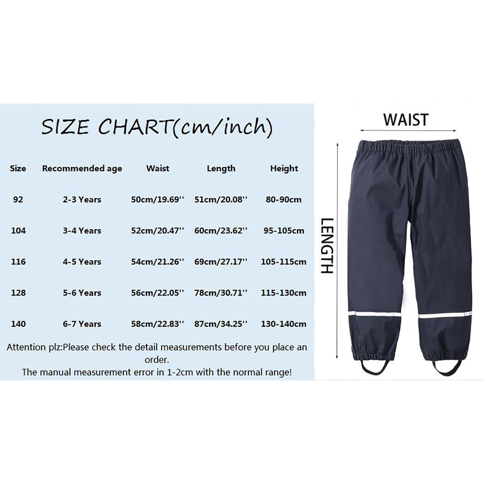 Pantalon De Pluie Imperméable Enfant Bébé - Unisexe - Pour Fille Et Garçon - Avec étiquettes