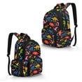 thumbnail image 2 of SEANATIVE Kids School Backpack Boys Girls Book Bag Large Capacity Lightweight School Bag with Adjustable Straps Multi Pockets Toddler Backpack for Teen Students, Cartoon Dinosaur Skeleton Print, 2 of 7