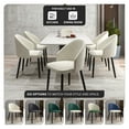thumbnail image 4 of LeisureMod Dining Chair Upholstered in Boucle with Curve-Back Design and Wood Leg for Modern Home and Kitchen Set of 2 Paradiso Collection in White, 4 of 11