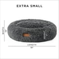thumbnail image 4 of TOWN & COUNTRY LUXE CuddleTown Fuzzy Solid Donut Pet Bed, Soft, Cozy & Calming, Water Repellent, Non-Slip Bottom, 100% Machine Washable, Dark Grey, XS 19"x19"x7" Round, 4 of 6