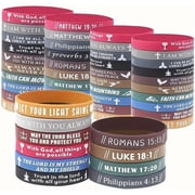 20 Pcs Christian Cross Faith Religious Bible Silicone Bracelet Inspirational Jewelry Gifts Assorted Designs