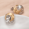 thumbnail image 2 of Yoursfs Double Hoop Crossover Earrings for Women Gold Silver Spiral Stud Earring Pierced Hypoallergenic Earrings Jewelry Gift, 2 of 5
