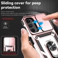 thumbnail image 3 of for Samsung Galaxy A25 5G Case with Slide Camera Cover HD Screen Protector [ Grade 16ft. Drop Tested]  Ring Holder Kickstand Protective Phone Case for Galaxy A25 5G 2024, Rose Gold, 3 of 18