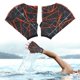 thumbnail image 4 of Fajas tipo rana Aletas de mano para natación Equipo Remo de natación Aletas de palma de mano gris naranja L, 4 of 9