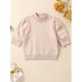 thumbnail image 2 of Wassery Kids Girls Knit Sweaters Long Sleeve Crew Neck Loose Knitted Pullovers 2T 3T 4T 5T 6T 7T Little Girls Fall Winter Warm Clothes, 2 of 9