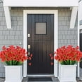 thumbnail image 4 of Viworld 20 Bundles Artificial Flowers UV Resistant Fake Plants Outdoor Faux Plastic Flowers Garden Window Box Porch Home Decor (Deeop Red), 4 of 7