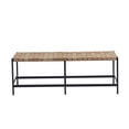 thumbnail image 3 of Sunpan Omari 51.25" Modern Leather and Iron Bench in Black/Light Tan, 3 of 6