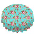 thumbnail image 2 of Pioneer Flower Floral Print Pattern Round Tablecloth 60 X 60 Inch, Wrinkle Resistant Wipeable Table Cloth for Kitchen Dining Picnic Patio Party, 2 of 6
