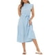 thumbnail image 1 of INSPIRE CHIC Vestidos Midi para Mujeres con Cuello Mock y Mangas Rizadas XL Azul, 1 of 6