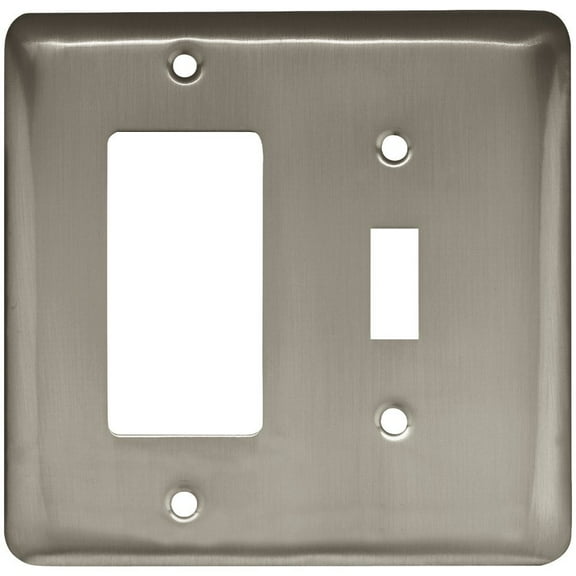 Brainerd W10590-SN Stamped Satin Nickel Switch / GFCI Cover Plate