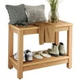 thumbnail image 5 of DEXTRUS Shower Bench with Storage Shelf, Waterproof HIPS Shower Stool with Non-Slip Pads, Natural, 5 of 9