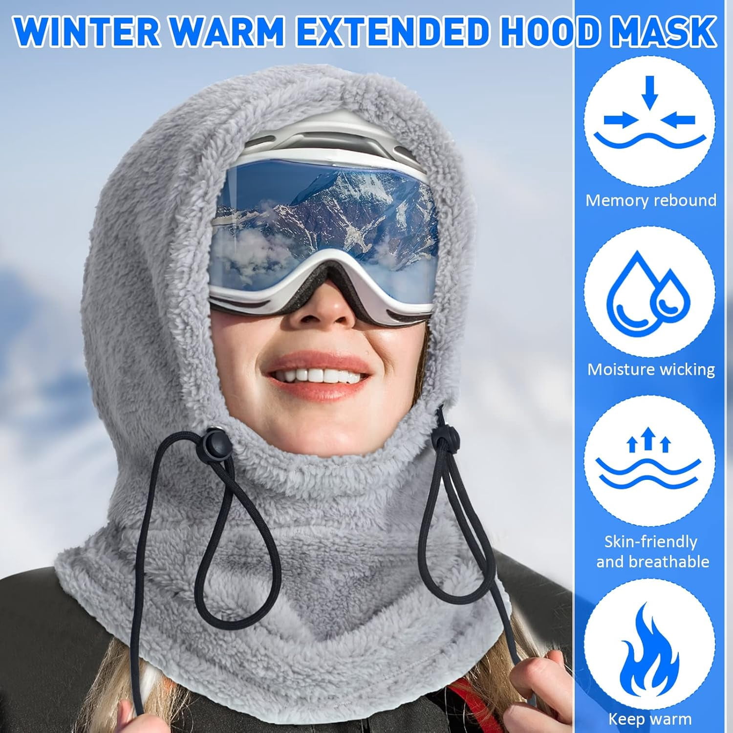 3 Pcs Winter Balaclava Face Mask for Women Men Ski Mask Flannel Hood Warm Face Cover Hat Scarf Wind Resistant Beanie