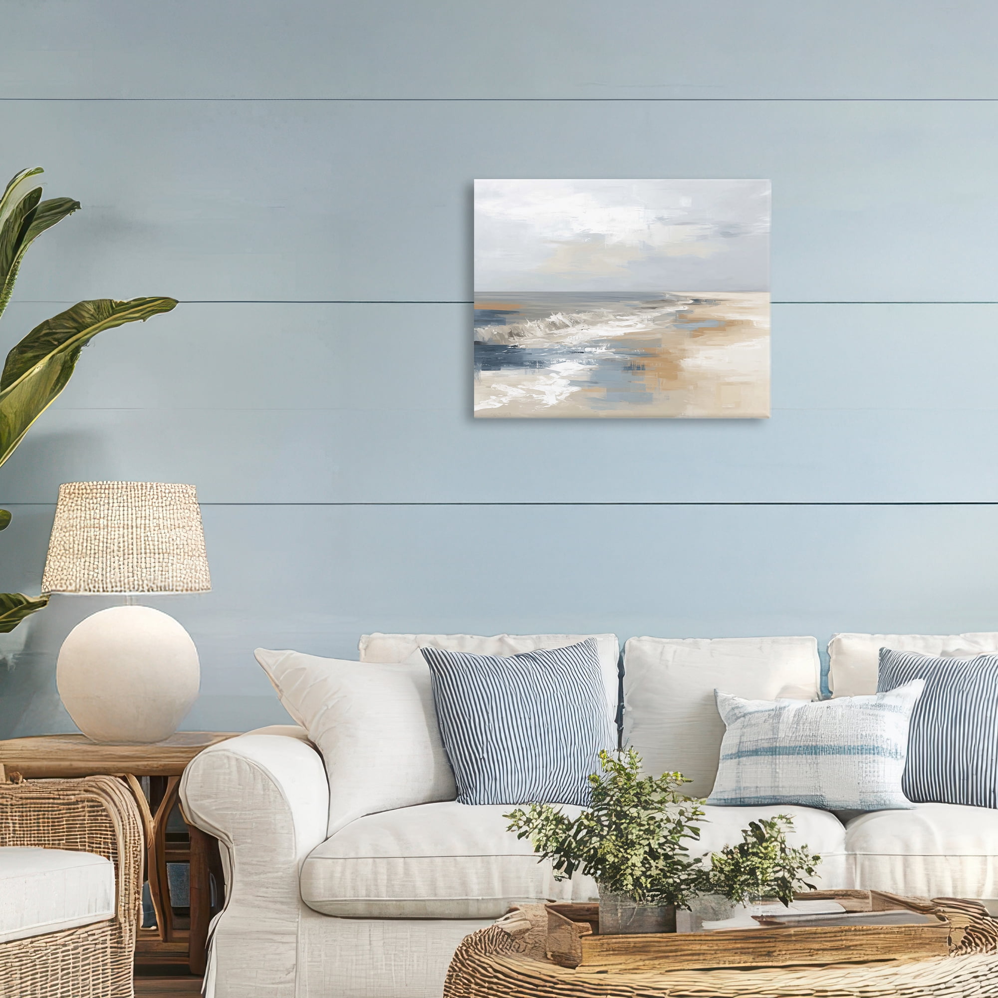 Stupell Industries Tranquil Beach in Neutrals Canvas Wall Art, design by Kim Curinga