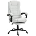thumbnail image 1 of Chaise de Bureau Inclinable Blanche avec Massage et Repose-Pieds - Hauteur Réglable et Vibration à 7 Points - Parfaite pour le Bureau à Domicile et les Espaces d'Étude - Tissu Aspect Lin, 1 of 7