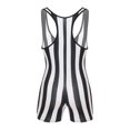 thumbnail image 4 of Haitryli Men's Athletic Wrestling Singlets Striped Rainbow One-piece Bodysuit Boxer Underwear Black L, 4 of 7