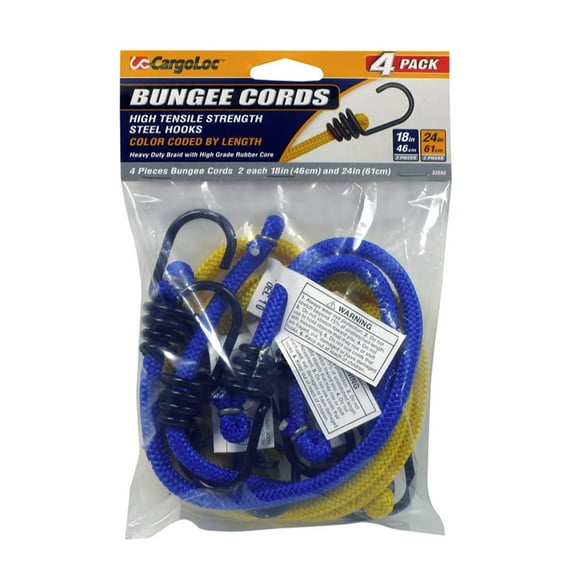 CargoLoc 32550 Bungee Cords, 4-Piece (2-18", 2-24") - Full Package