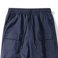 thumbnail image 6 of cllios Cargo Work Pants for Men Outdoor Carpenter Pants Loose Fit Drawstring Elastic Waisted Straight Leg Trousers with Multi Pockets for Tools Dark Blue M, 6 of 6