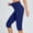 *Blue, variant on ClodeEU Women's High Waisted Capri Yoga Leggings with Pockets ,Slim Fit Capri Athletic Pants for Workout and Fitness Coffee,Womens Plus L