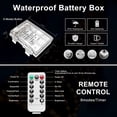 thumbnail image 3 of Morttic Christmas String Lights, Waterproof 40ft 100 LED 8 Mode Battery Powered Rope Lights with Remote for Home Garden Party Xmas New Year Decor, 3 of 6