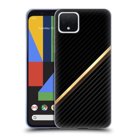 Head Case Designs Officially Licensed Alyn Spiller Carbon Fiber Gold Soft Gel Case Compatible with Google Pixel 4