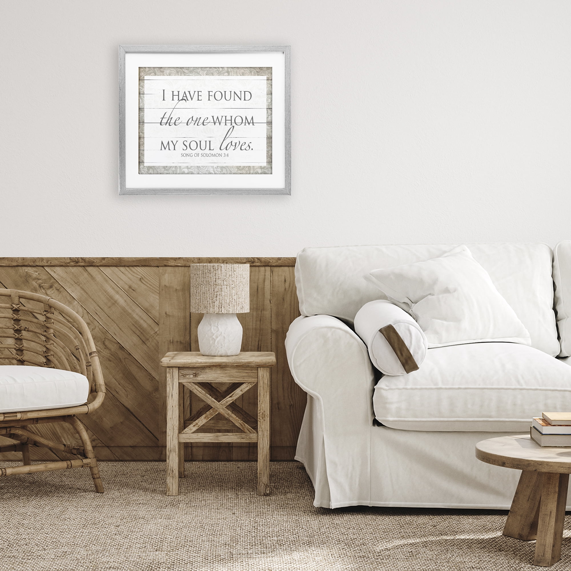 Stupell Industries The One Whom My Soul Loves Gray Framed Print Under Glass, design by SD Graphics Studio