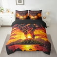 thumbnail image 2 of Manfei Cartoon Fire Mountain Bedding Comforter Set 7-Piece, Ocean Marine King Bedding Sets, Teen Boy Girl Kid Reversible Bed Sheets, Luxury Bedroom Decor, 2 of 7