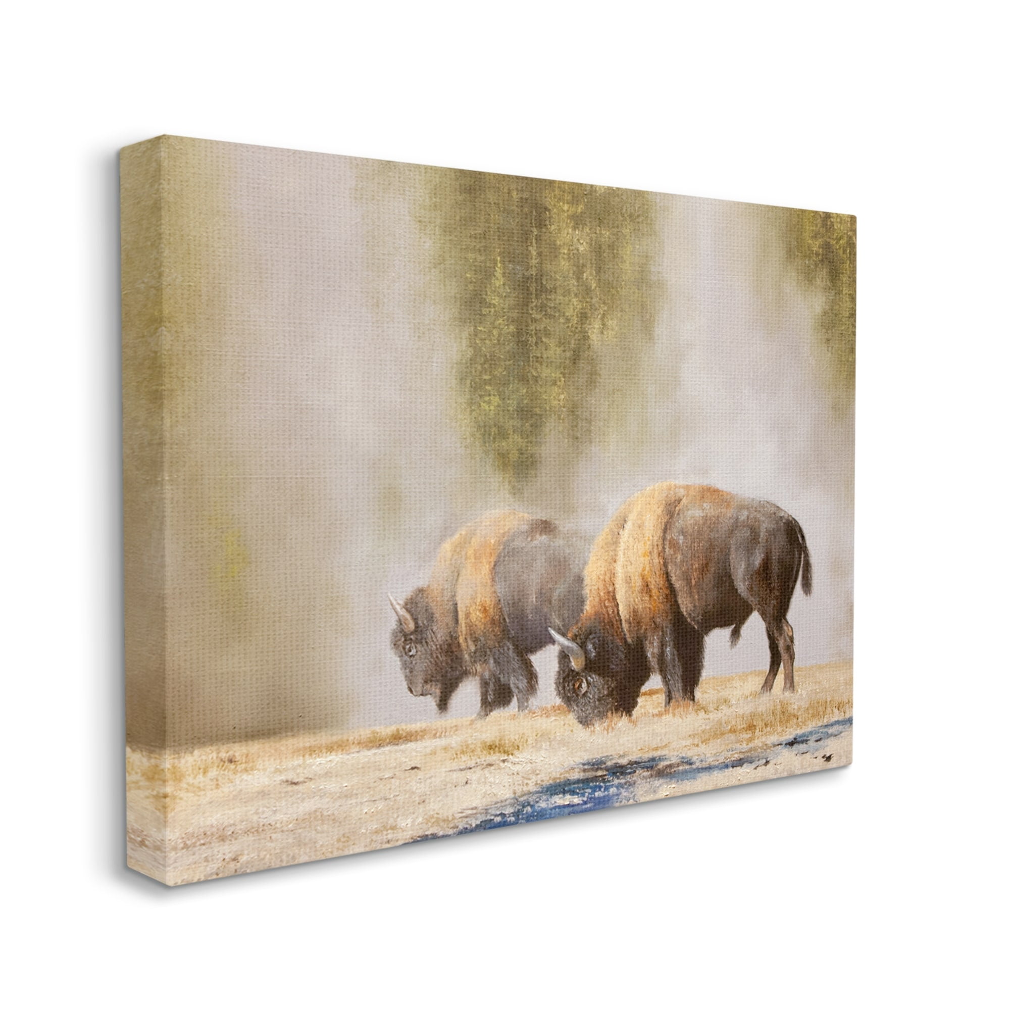 Stupell Industries Bison Wildlife Photography Animals & Insects Painting Gallery Wrapped Canvas Print Wall Art