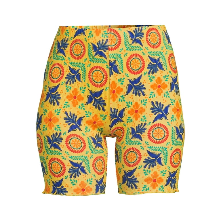 Wound Up Women’s Juniors Allover Graphic Print Shorts