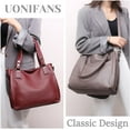 thumbnail image 6 of Womens Soft Leather Handbags Vegan Shoulder Tote Large Capacity Top Handle Crossbody Bag Satchel Purse, 6 of 7