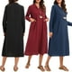 thumbnail image 4 of Vestido, Vestido de manga larga para mujer con bolsillos Vestido de fiesta informal de talla grande Meterk Aqua/3X-grande, 4 of 7